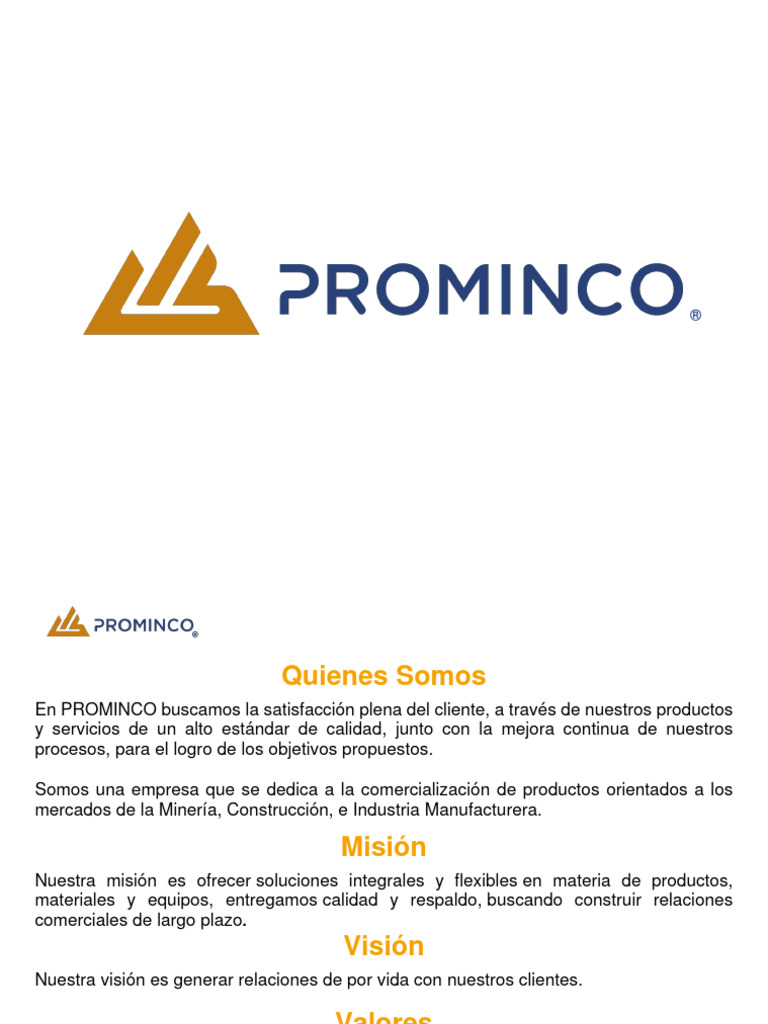 Presentacion Prominco 2024 HD | PDF | Sector secundario de la economía ...