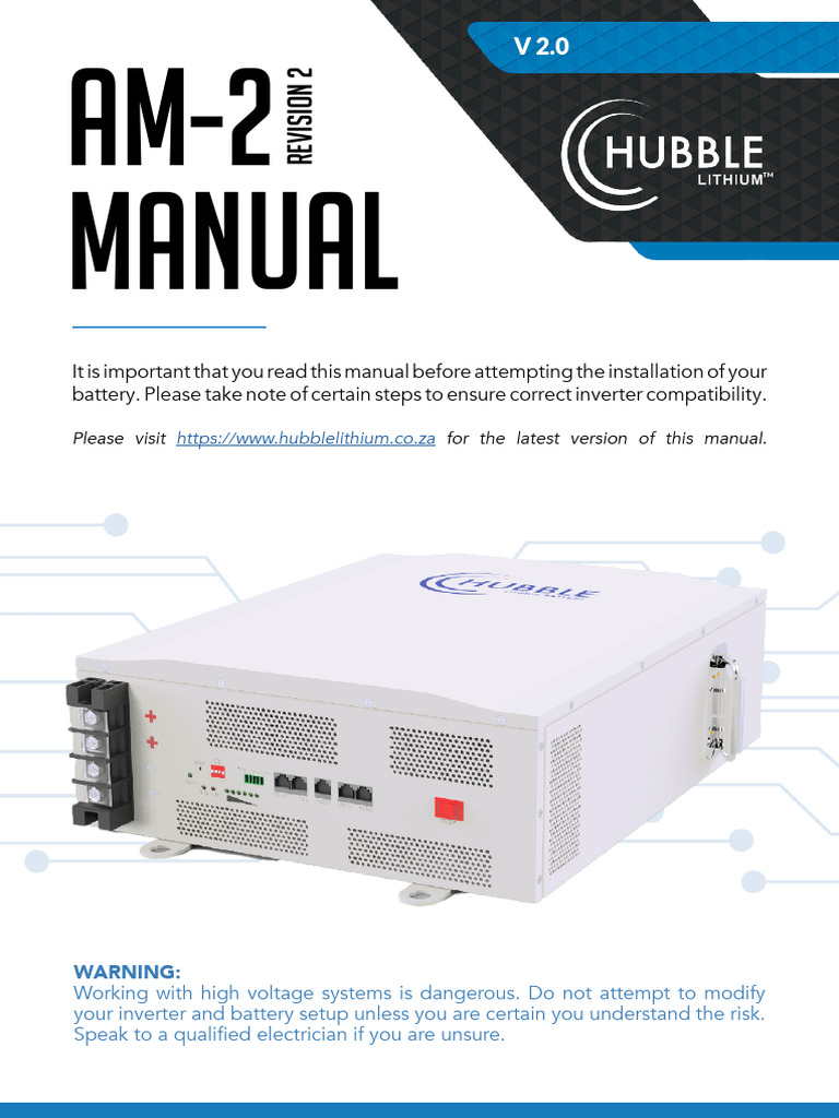 AM-2 Battery Installation Manual | PDF | Power Inverter | Battery Charger