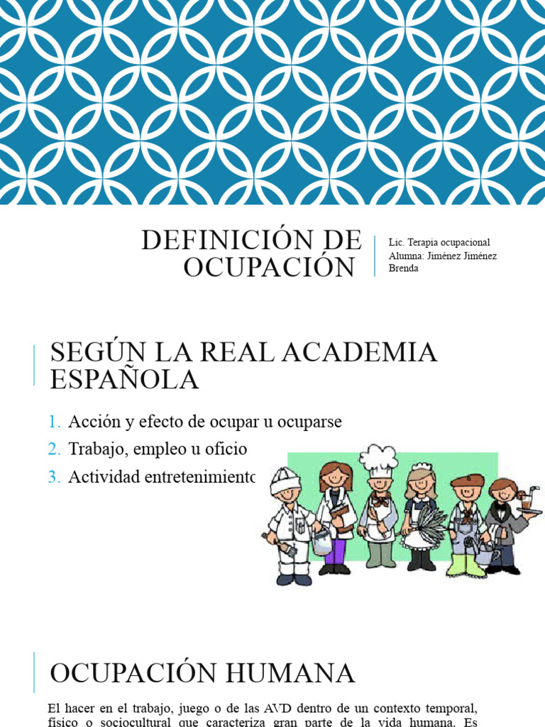 Definición de Ocupación | PDF | Terapia ocupacional | Sicología
