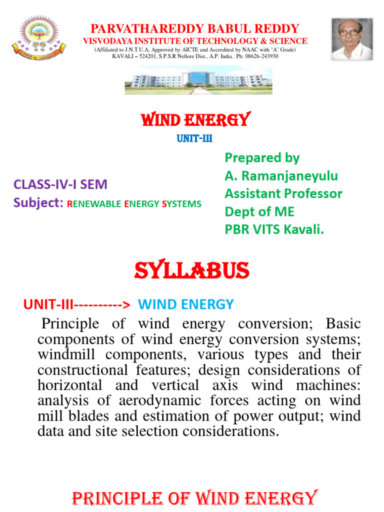 Res Unit-Iii Wind Energy | PDF | Wind Turbine | Turbine