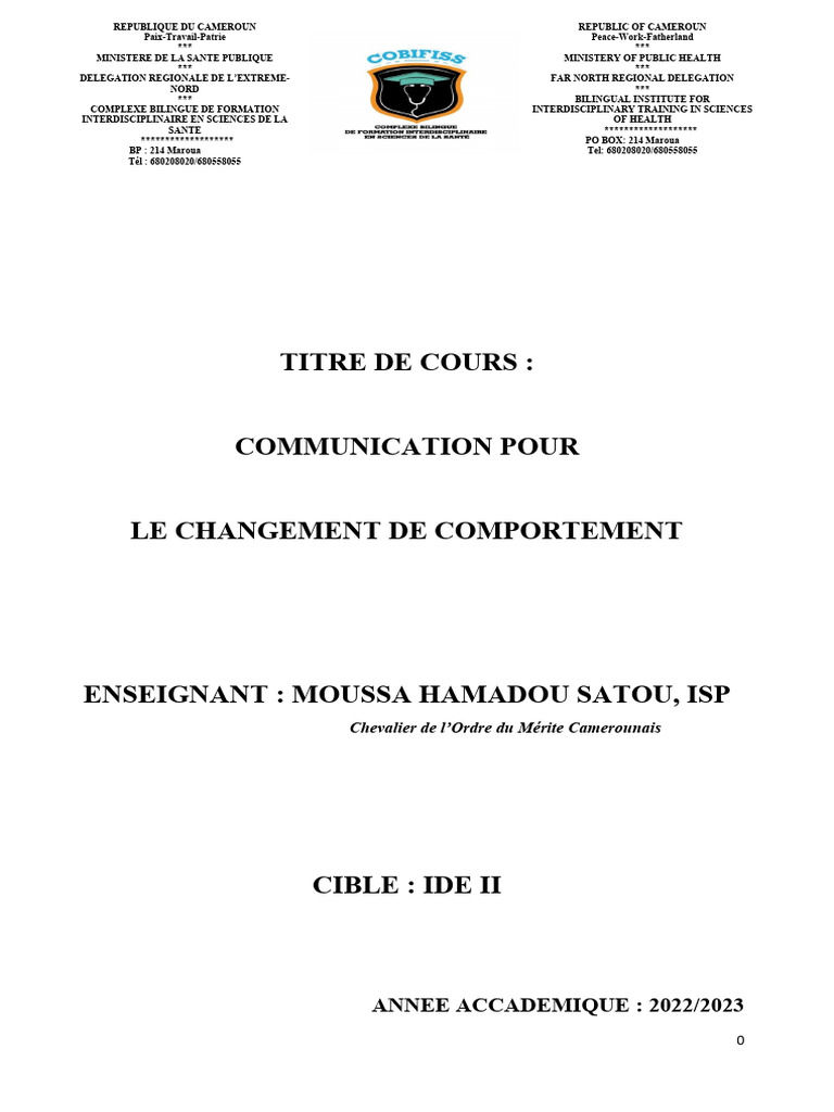 Communication pour le Changement de Comportement | PDF | la ...