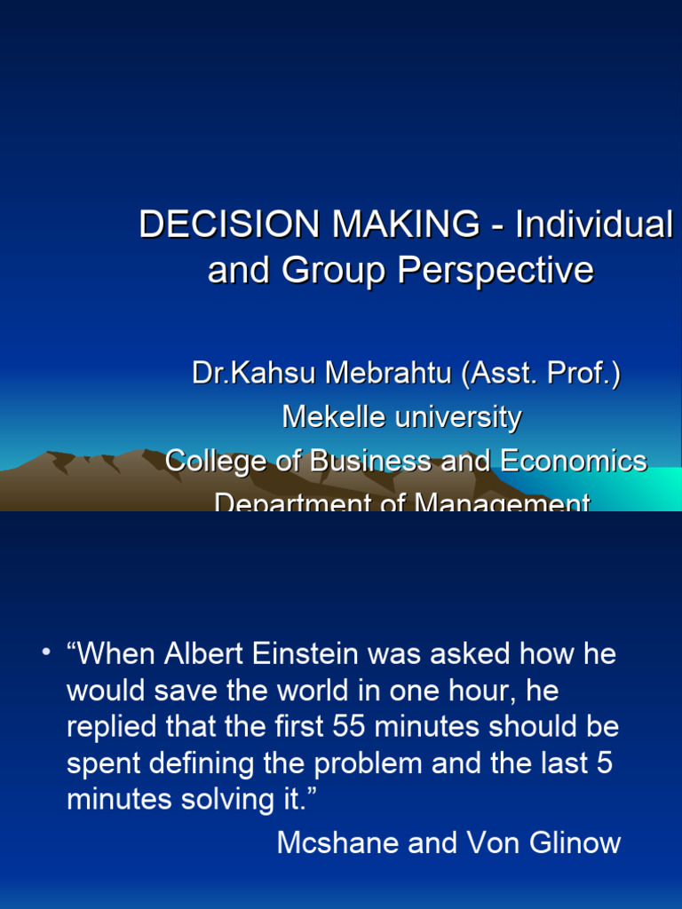 Chapter 10 Decision Making | PDF | Decision Making | Cognitive Psychology