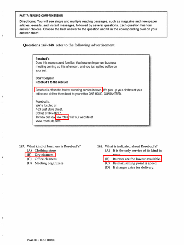 TEST 3 - Part 7 | PDF