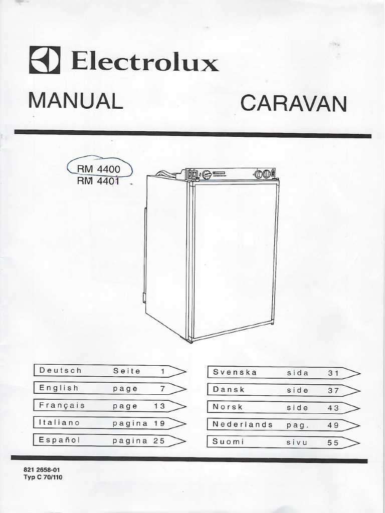 Notice Frigo Electrolux rm4400 4401 | PDF