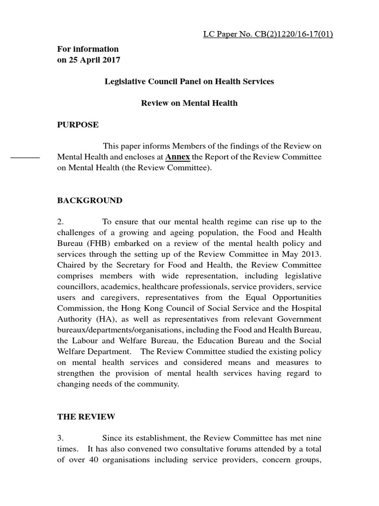 Mental Health Review Report 2 Pdf Mental Health Mental Disorder