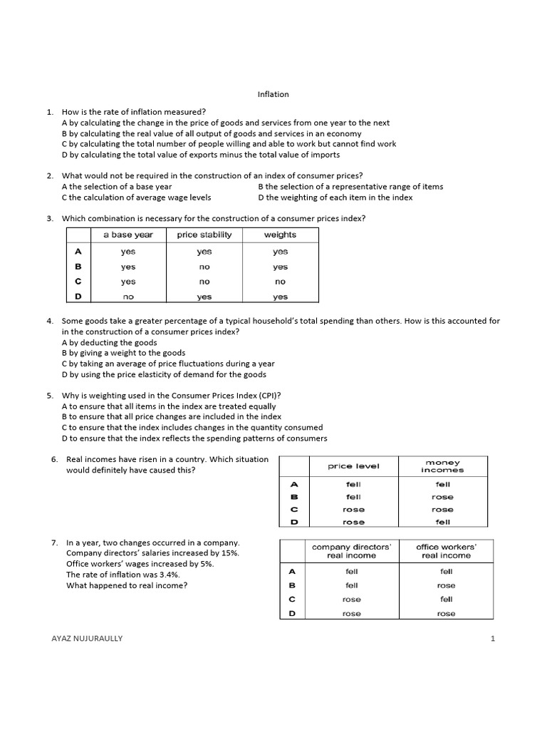 Understanding Inflation Measurement and Impact | PDF | Cost Of Living ...