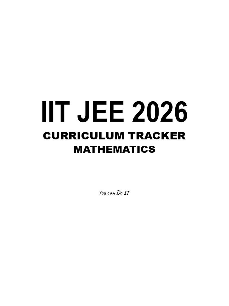 Curriculum Tracker 2026 PDF Determinant Trigonometry