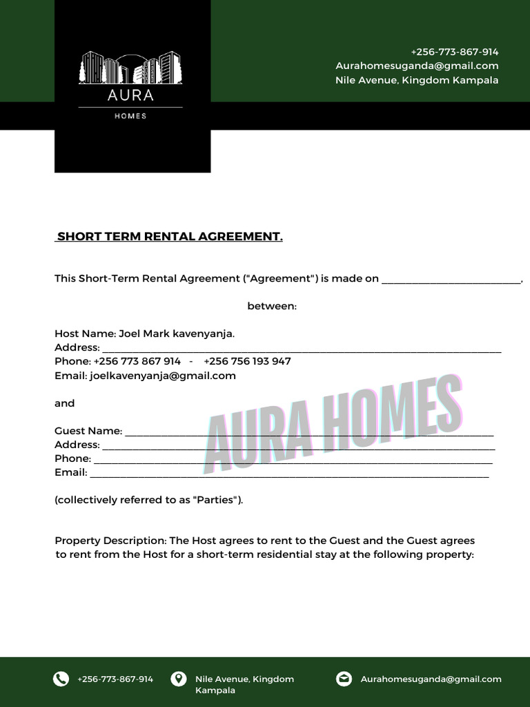 Aura Water Marked Original Agreement | PDF | Renting | Private Law