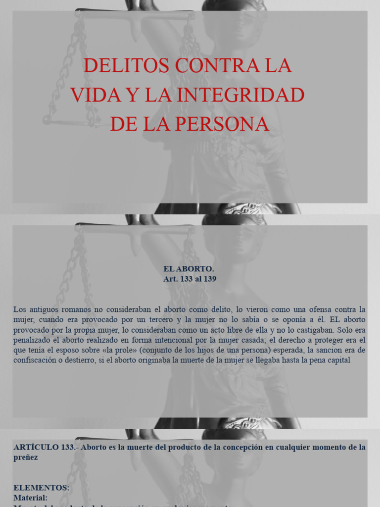 Delitos contra la Vida y la Integridad | PDF | Prisión | Intención ...