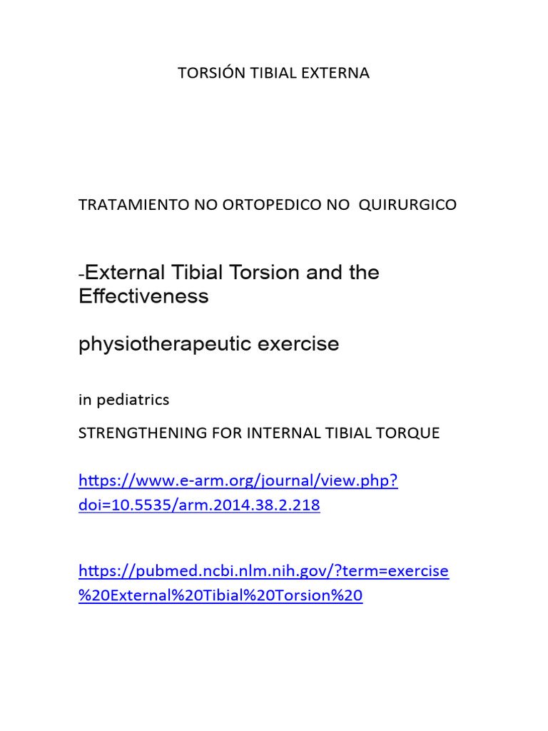 Tratamiento No Quirúrgico de Torsión Tibial | PDF | Sistema esquelético ...