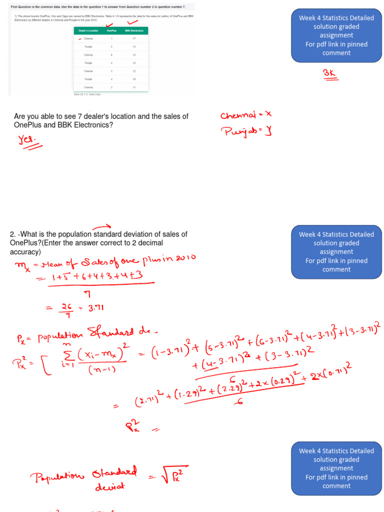 Week 4 Detailed Answer Live Stats | PDF | Statistical Theory | Applied ...