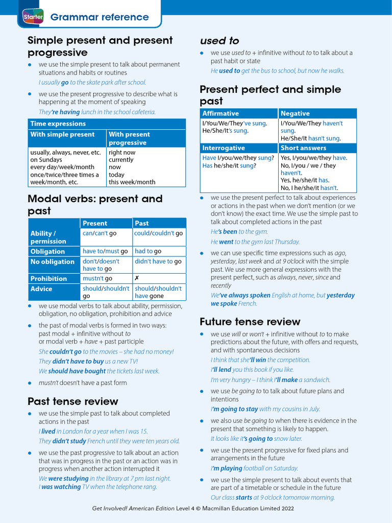 Grammar Guide: Tenses and Modals | PDF | Verb | Linguistic Typology