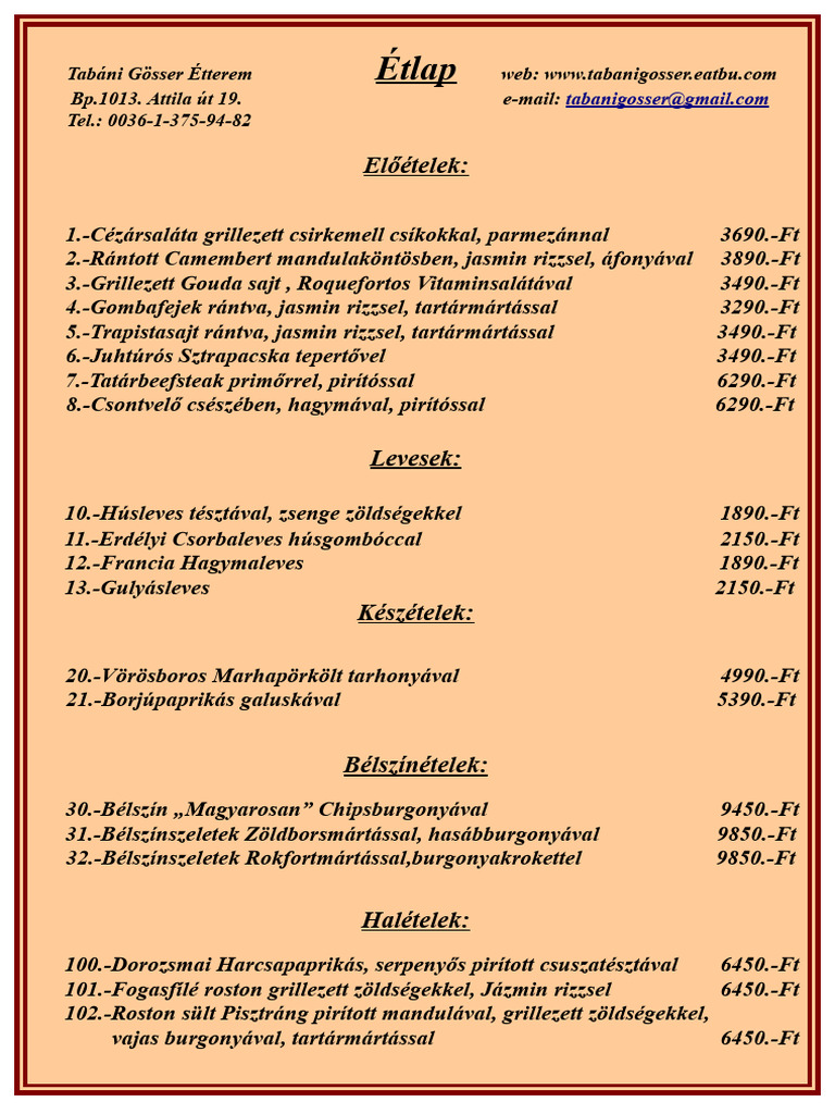 Etlap | PDF