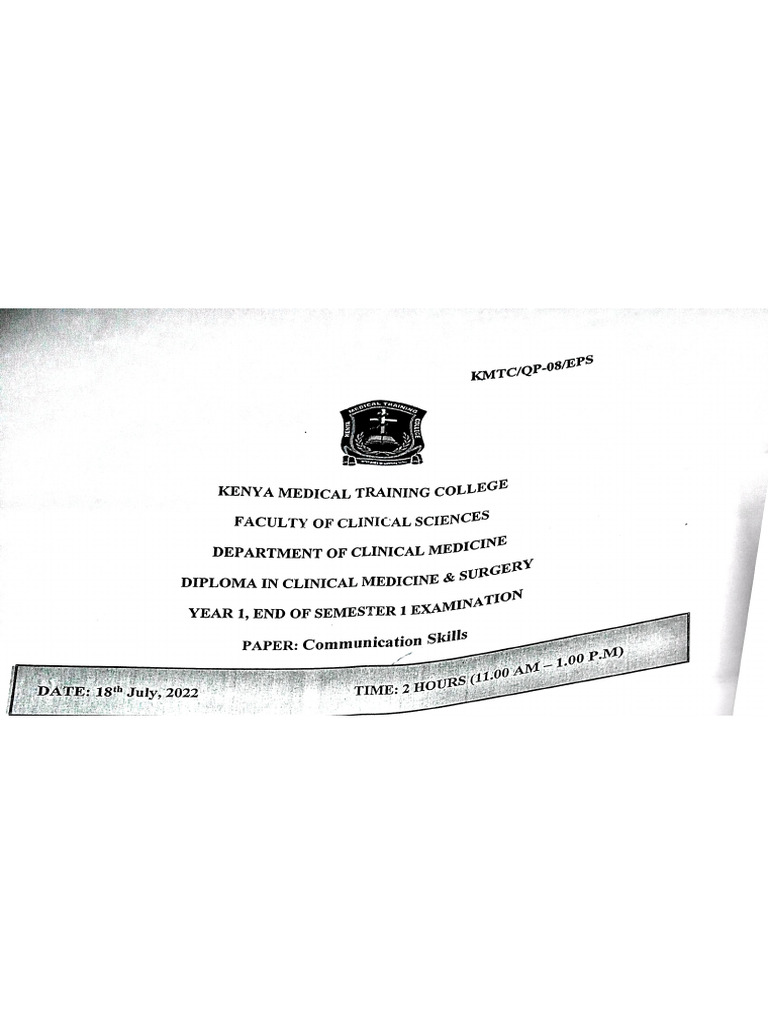 Communication Skills Exam | PDF