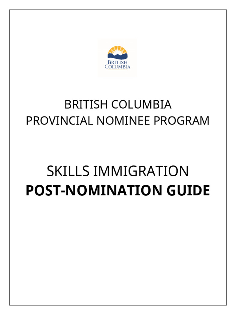 BC PNP Skills Immigration Post Nomination Guide | PDF | Unemployment ...