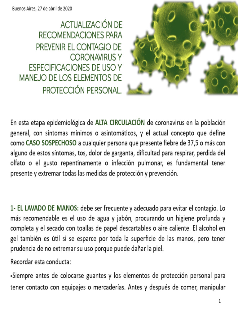 2020 04 27 Actualizacion de Recomendaciones para Prevenir El Contagio ...