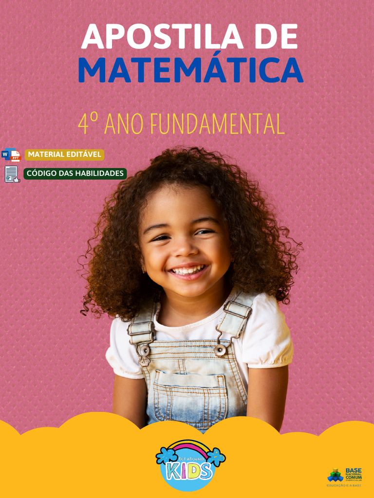 Apostila de Matemática 4º Ano | PDF | Alfabetização | Matemática