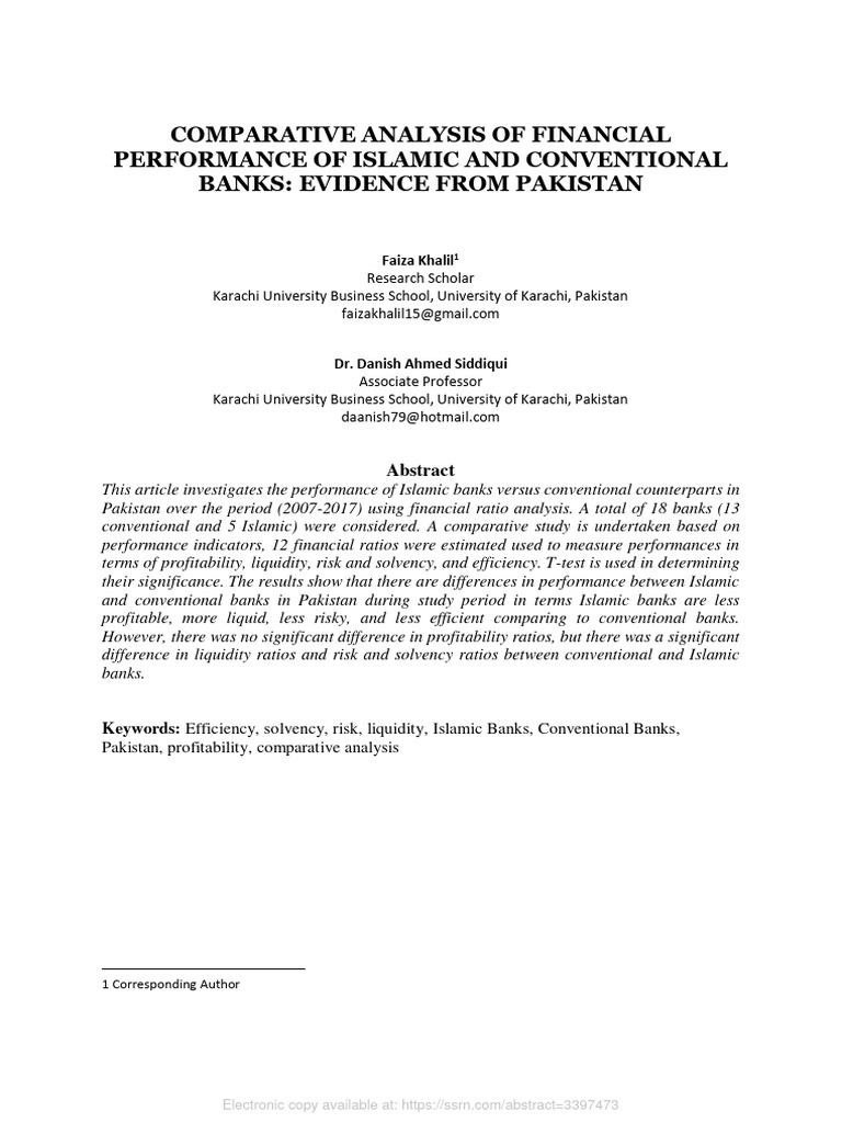 Islamic vs Conventional Banks in Pakistan | PDF | Islamic Banking And ...