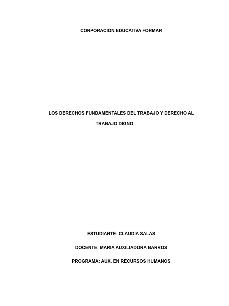 Derechos Fundamentales en El Trabajo | PDF | Derecho laboral | Derecho ...