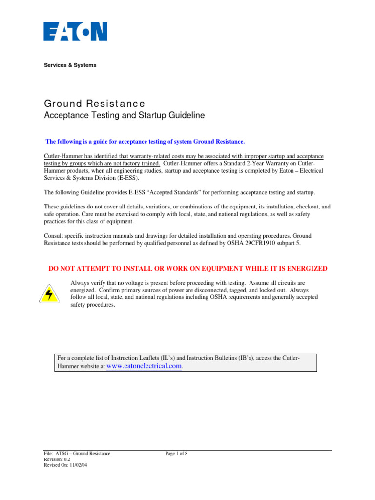 008-Ground Resistance | PDF | Electrical Resistance And Conductance ...