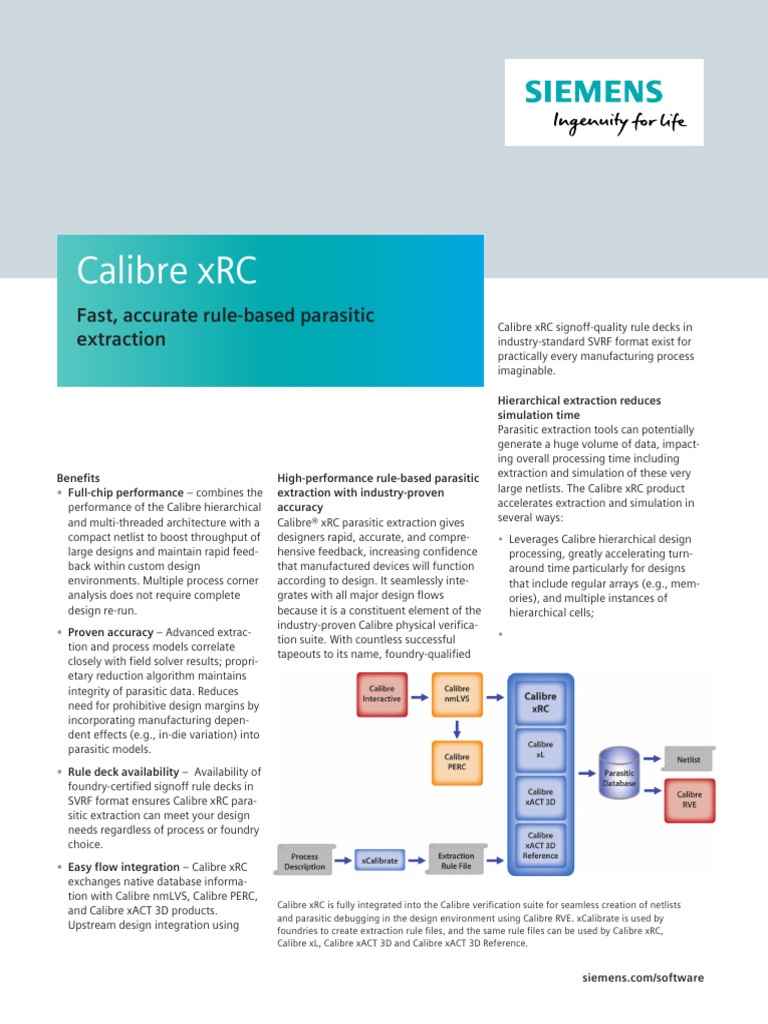 Siemens SW Calibre XRC FS 82869 F Fs | PDF | Simulation | Electronics