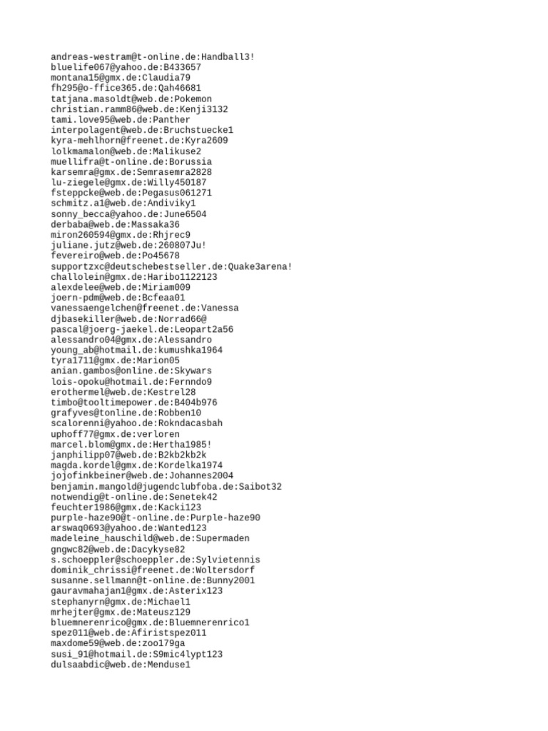 100k HQ de @mailpass Combo | PDF