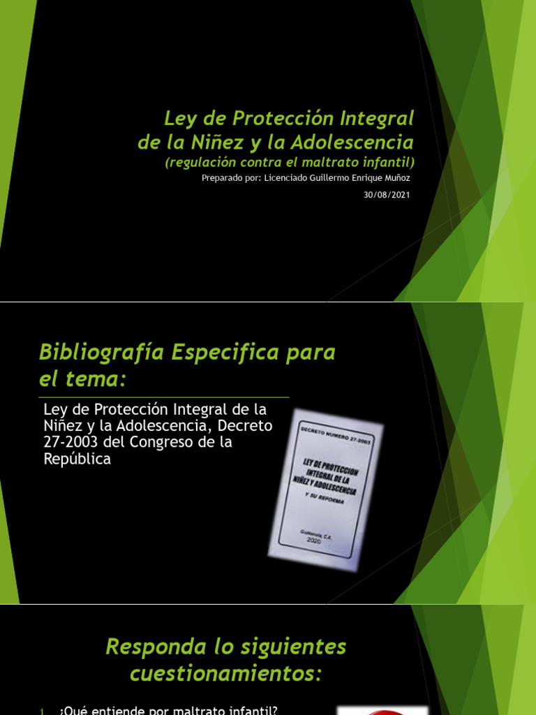 Ley de Protección Integral de La Niñez y Adolescencia (Acciones Contra ...
