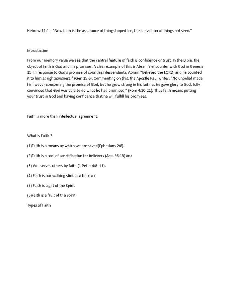 Understanding Biblical Faith Concepts | PDF