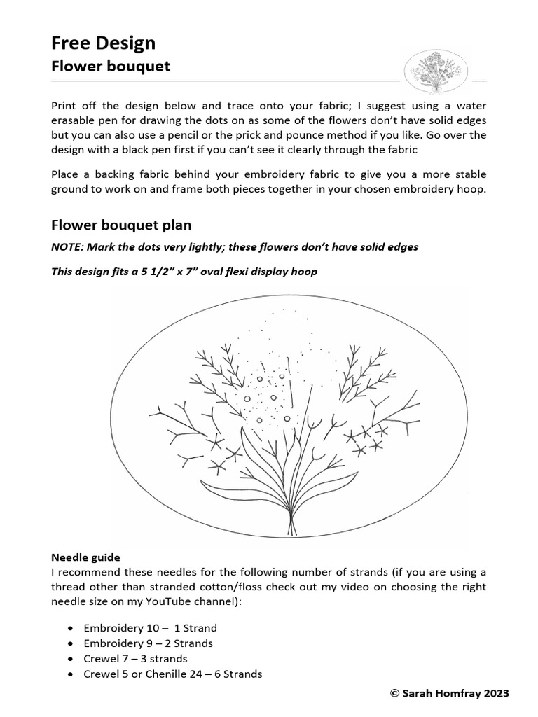 Embroidery Flower Bouquet Guide | PDF | Embroidery | Textile Arts