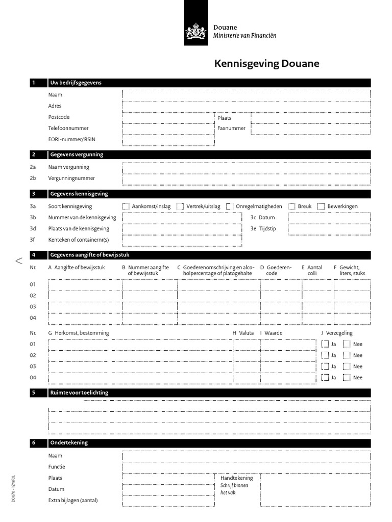 Kennisgeving Douane Do0701z8fol | PDF