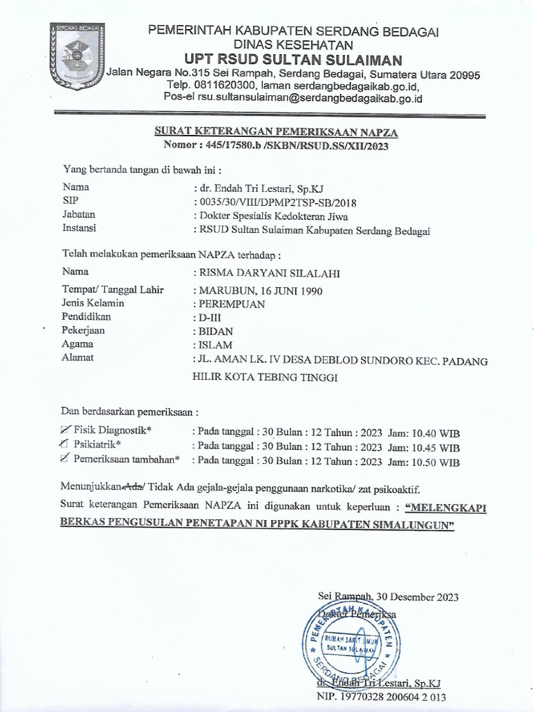 Surat Napza | PDF