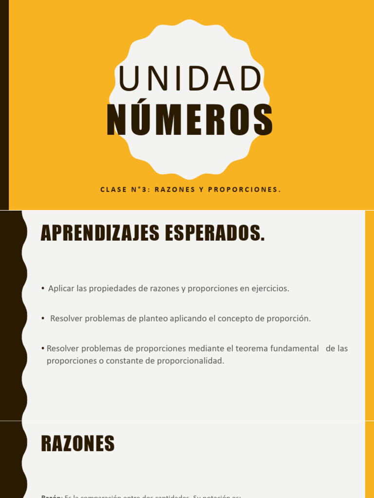 Clase N°3 Razones y Proporciones | PDF | Matemáticas