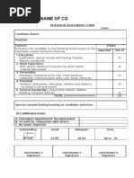 Interview Assessment Form