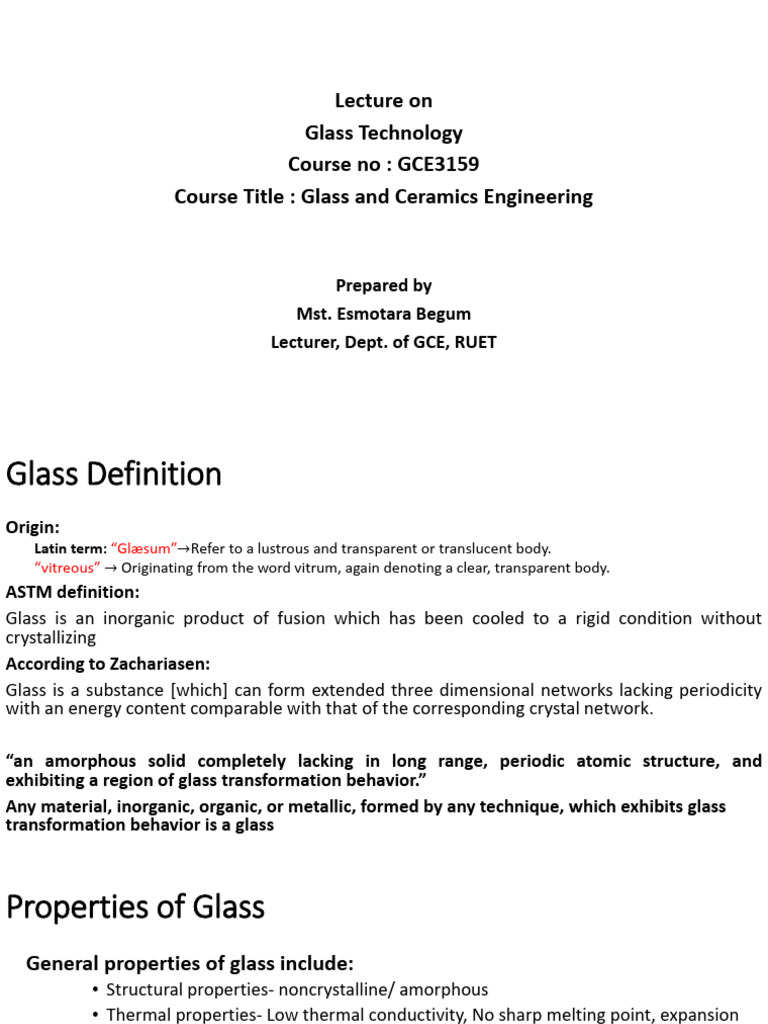 Glass Technology Pdf Glasses Silicon Dioxide