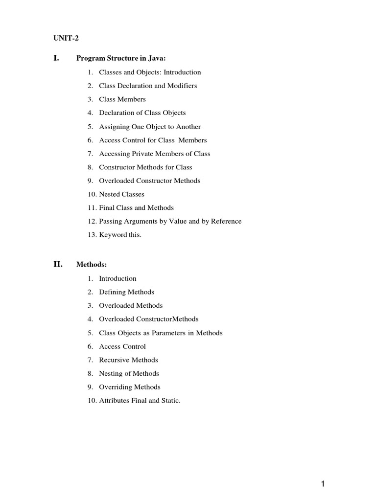 Java Classes and Objects Overview | PDF | Method (Computer Programming ...