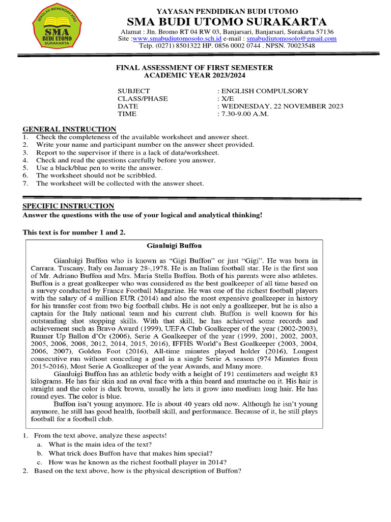 X-ENGLISH COMPULSARY-PSAS 2324 (Repaired) | PDF | Meal | Weight Loss