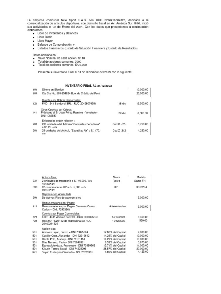 Libro de Inventarios | PDF | Contabilidad | Contabilidad financiera