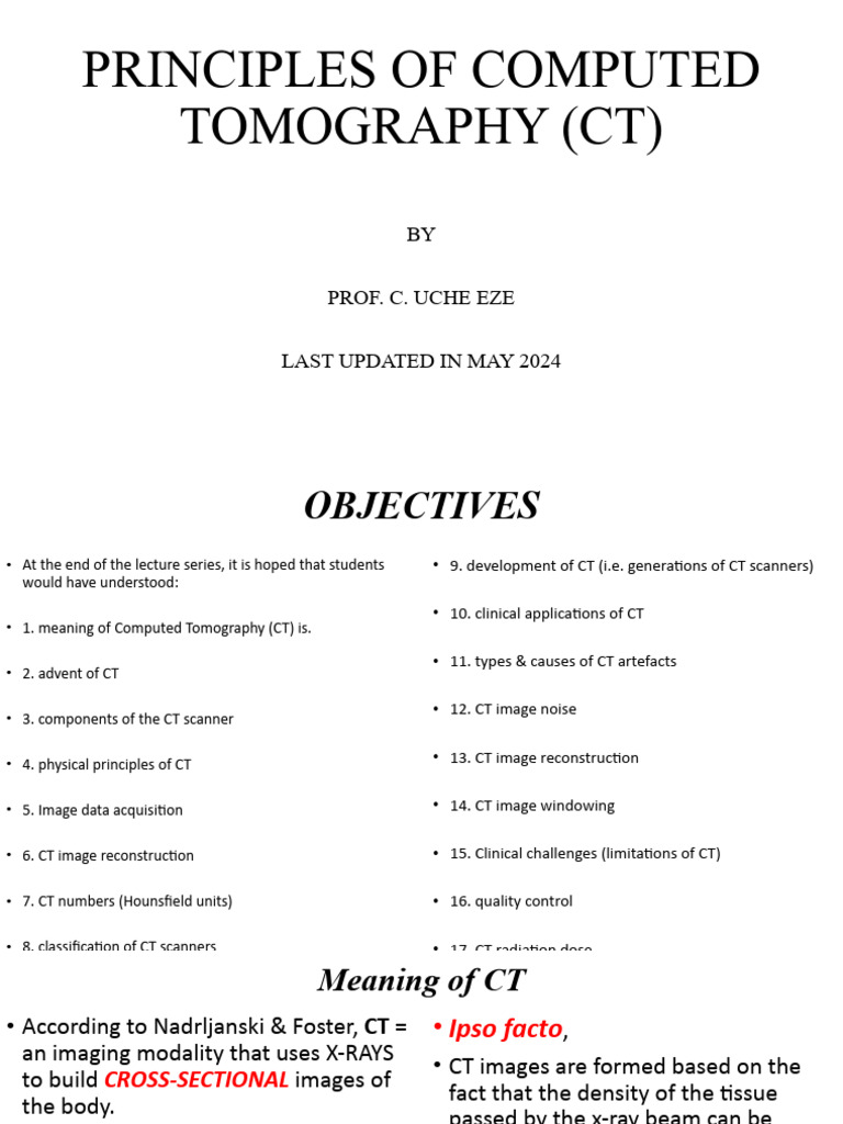 Principles of Computed Tomography (CT) | PDF | Ct Scan | X Ray