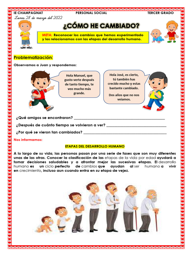 Ficha 26 Cómo He Cambiado Personal Social | PDF | Adultos | Vejez