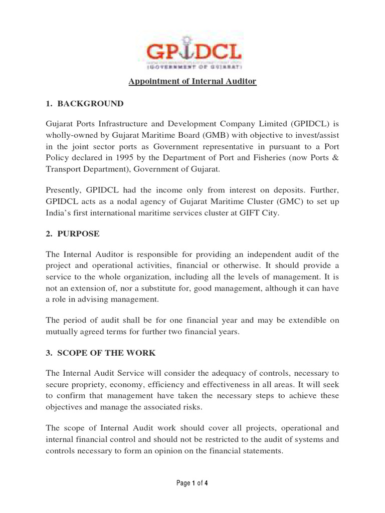 Internal Auditor Appointment Guidelines | PDF | Audit | Internal Control