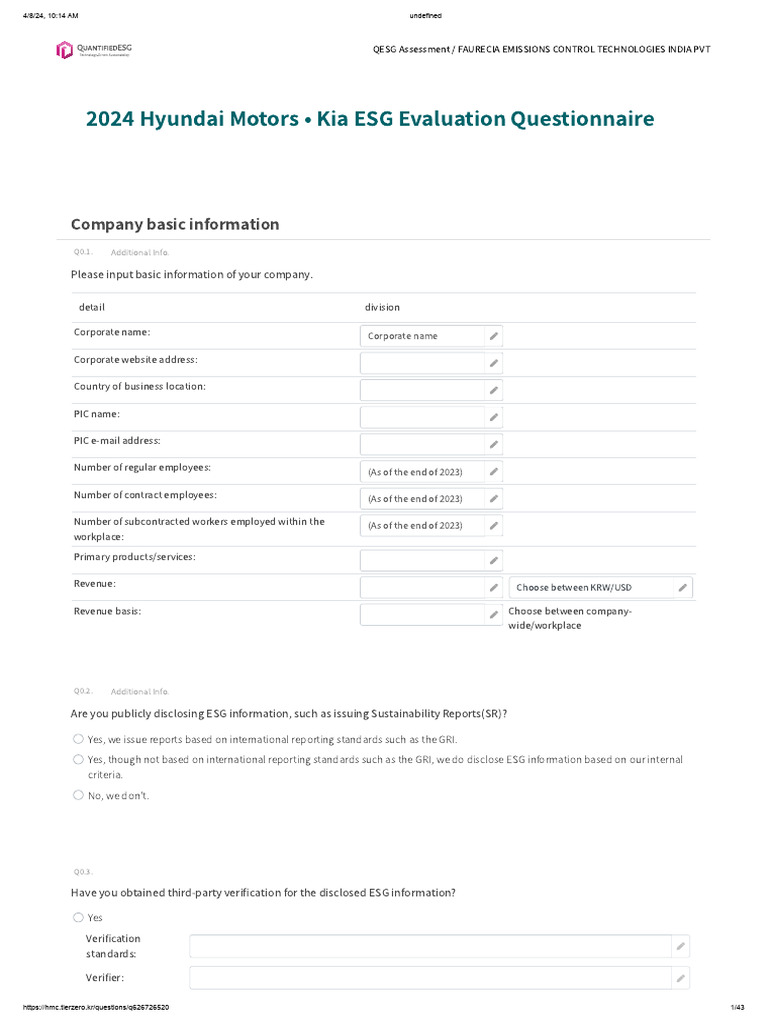 QESG Assessment for Faurecia India | PDF | Employment | Occupational ...