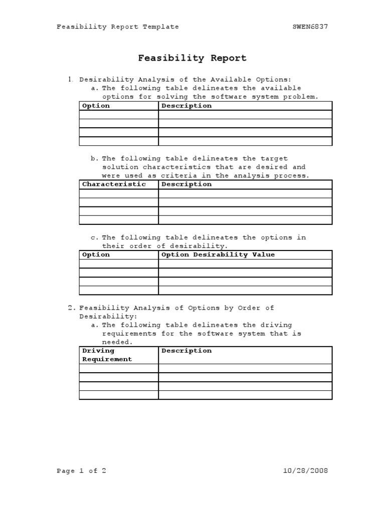 Feasibilityreporttemplate | PDF | Computers | Technology & Engineering