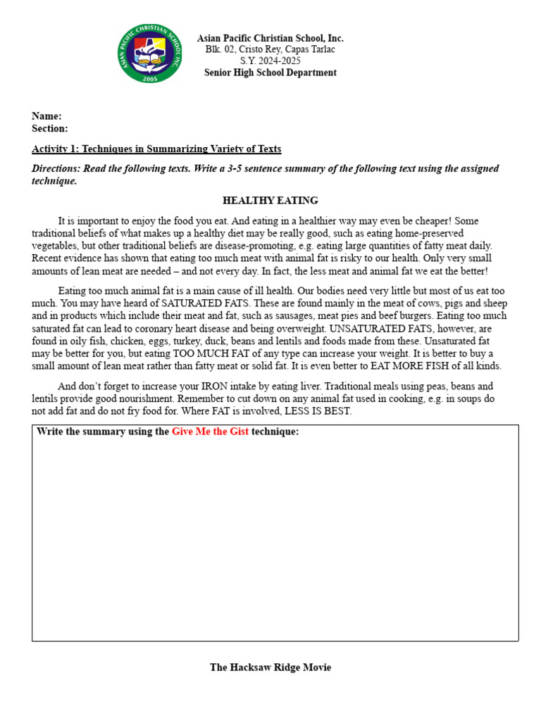 Summarizing Techniques for Texts | PDF | Roanoke Colony | Meat