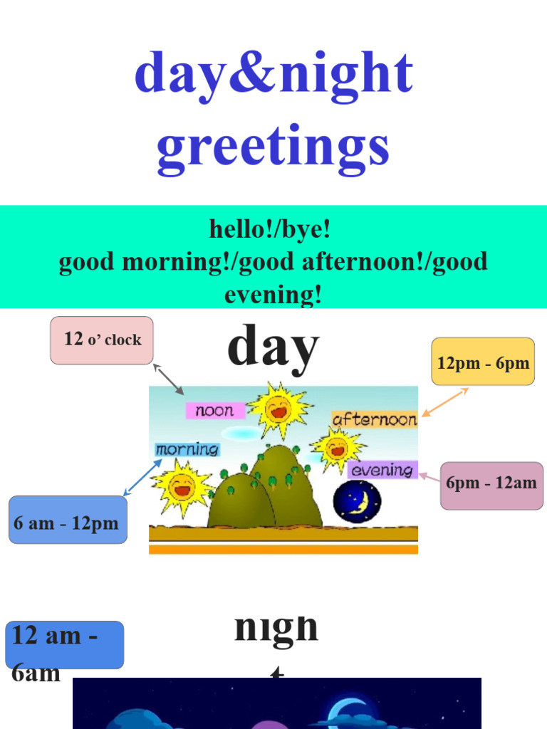 Day and Night Greetings Activities | PDF
