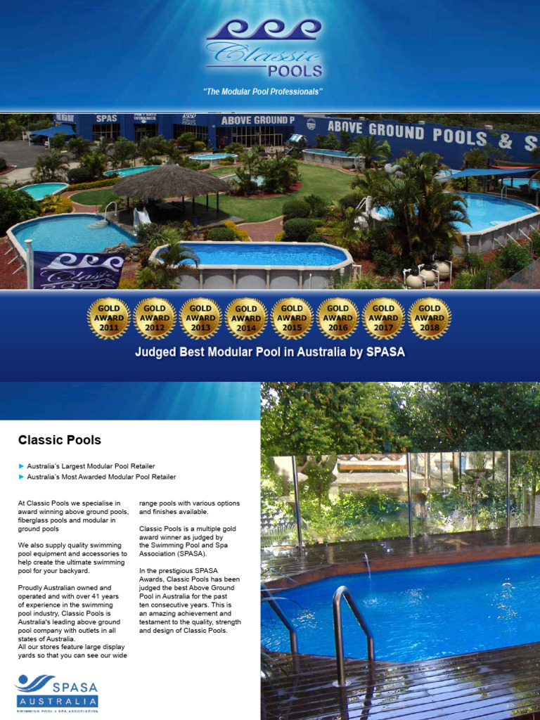 Classic Pools: Types & Features Guide | PDF | Swimming Pool | Polyvinyl ...