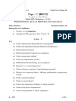 Paper ID (B0232) : MBA (537) (S05) (Sem. - 3 /4) International Human Resource Management