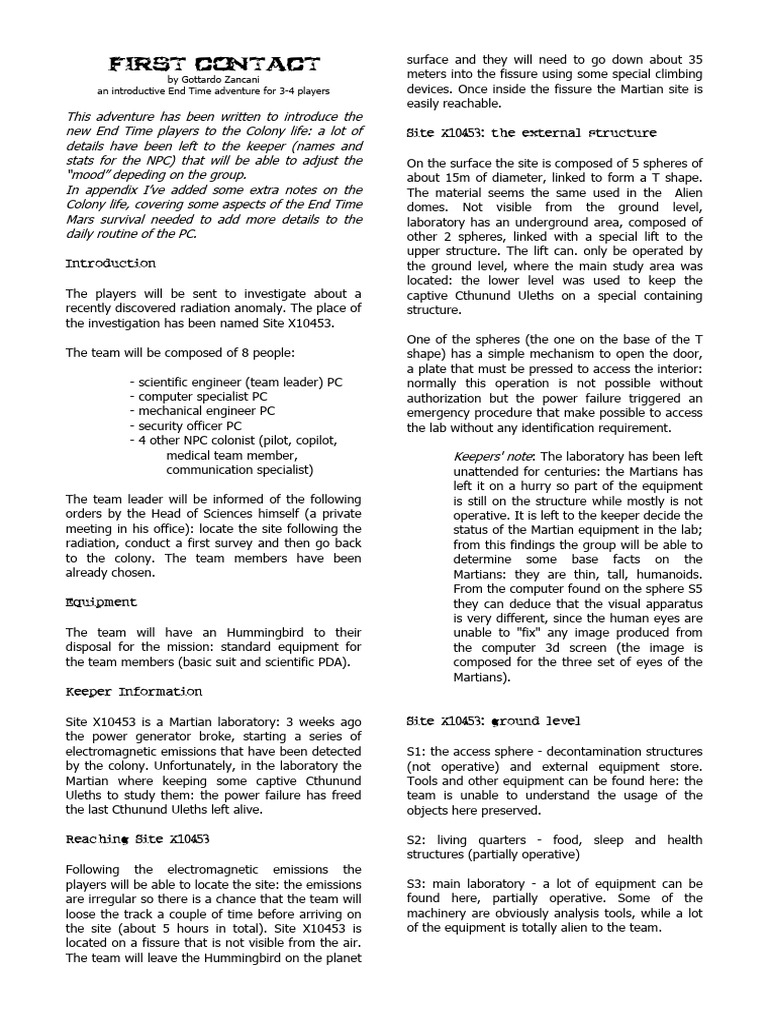 CoC - End Time - Adv - First Contact | PDF | Personal Digital Assistant ...