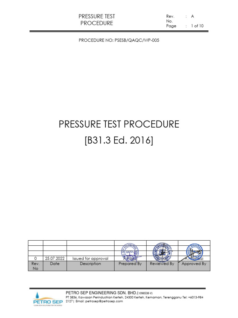 Hydrotest Piping Pdf Valve Leak
