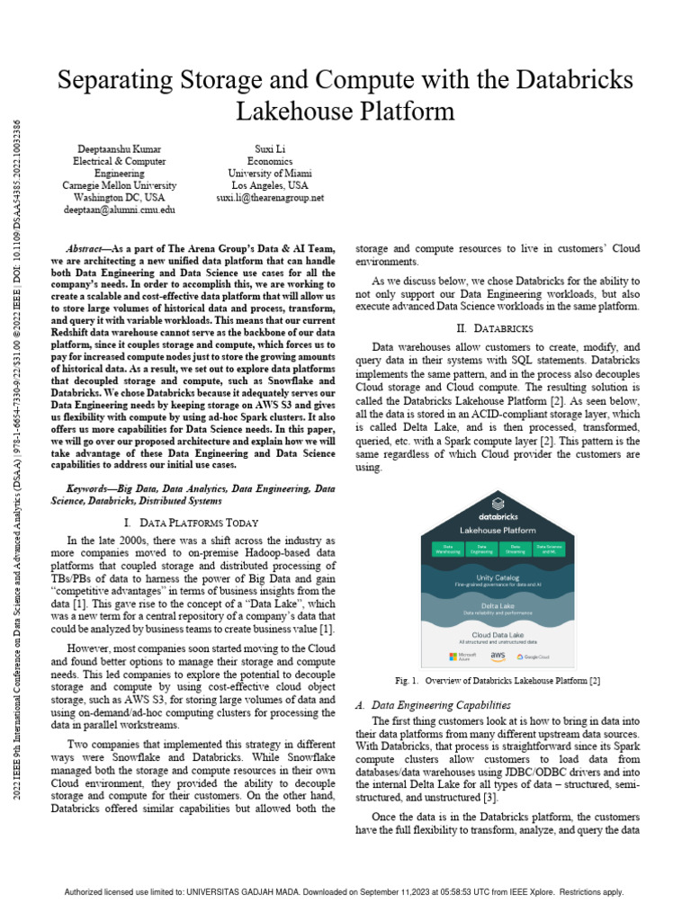 Separating Storage and Compute With The Databricks Lakehouse Platform ...