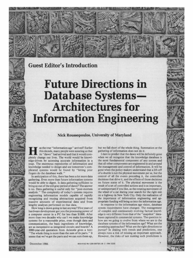 Future Directions in Database Systems | PDF | Databases | Information